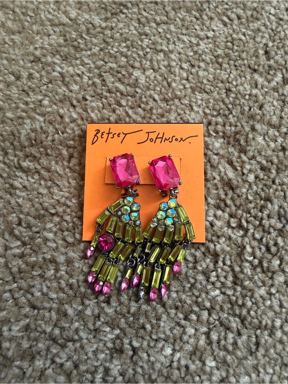 Betsey Johnson Crystal Witch’s Hand Drop Earrings